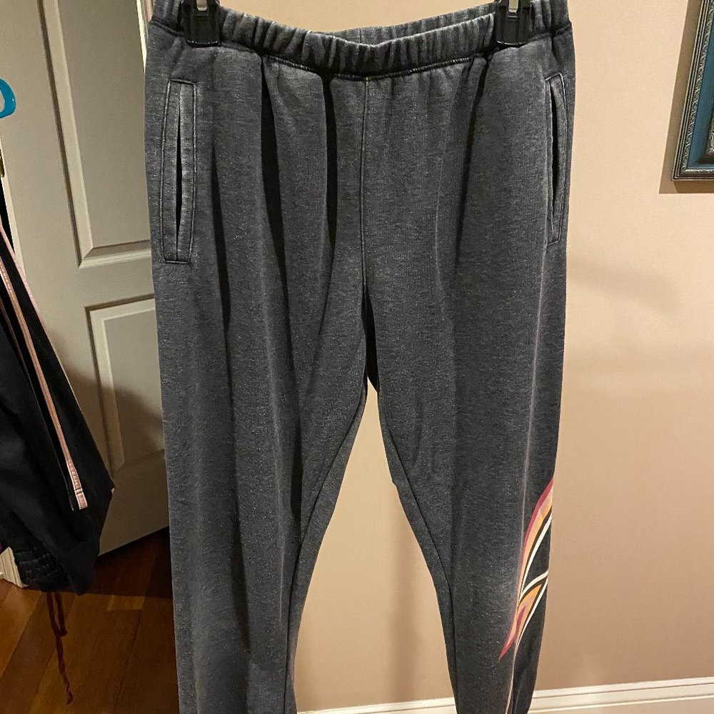 Z Supply Grey Sweatpants with Lightning Bolt on Calf